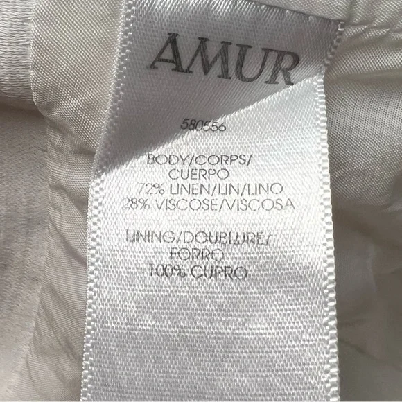 AMUR Linen/Viscose Blend White Halter Top, Back Zip, Size Small - Picture 5 of 5